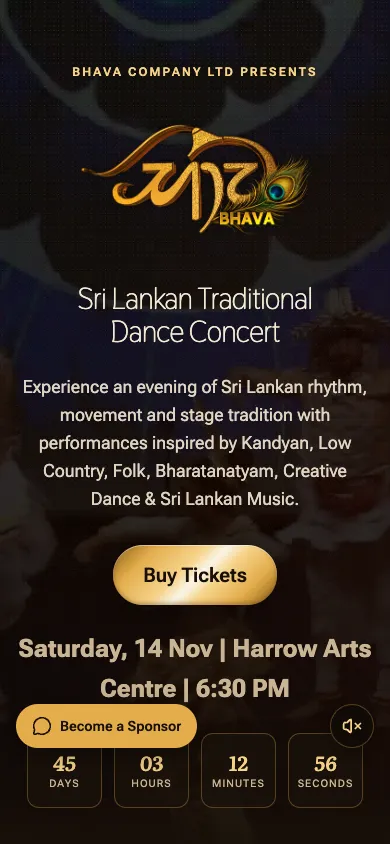Bhava Academy website homepage on mobile